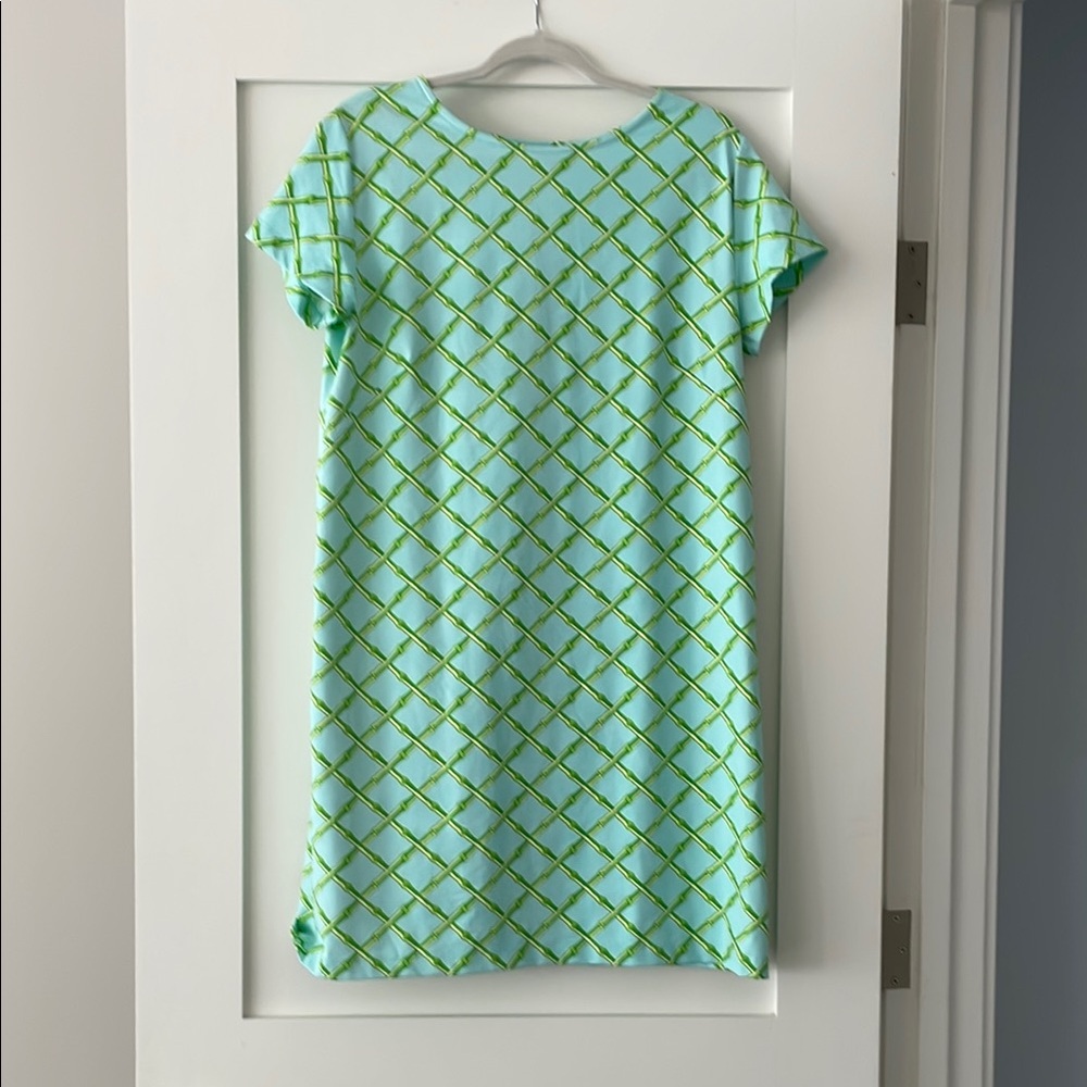 NWOT Sailor-Sailor Marina Dress - Bamboo Lattice Turquoise/Green - size L
